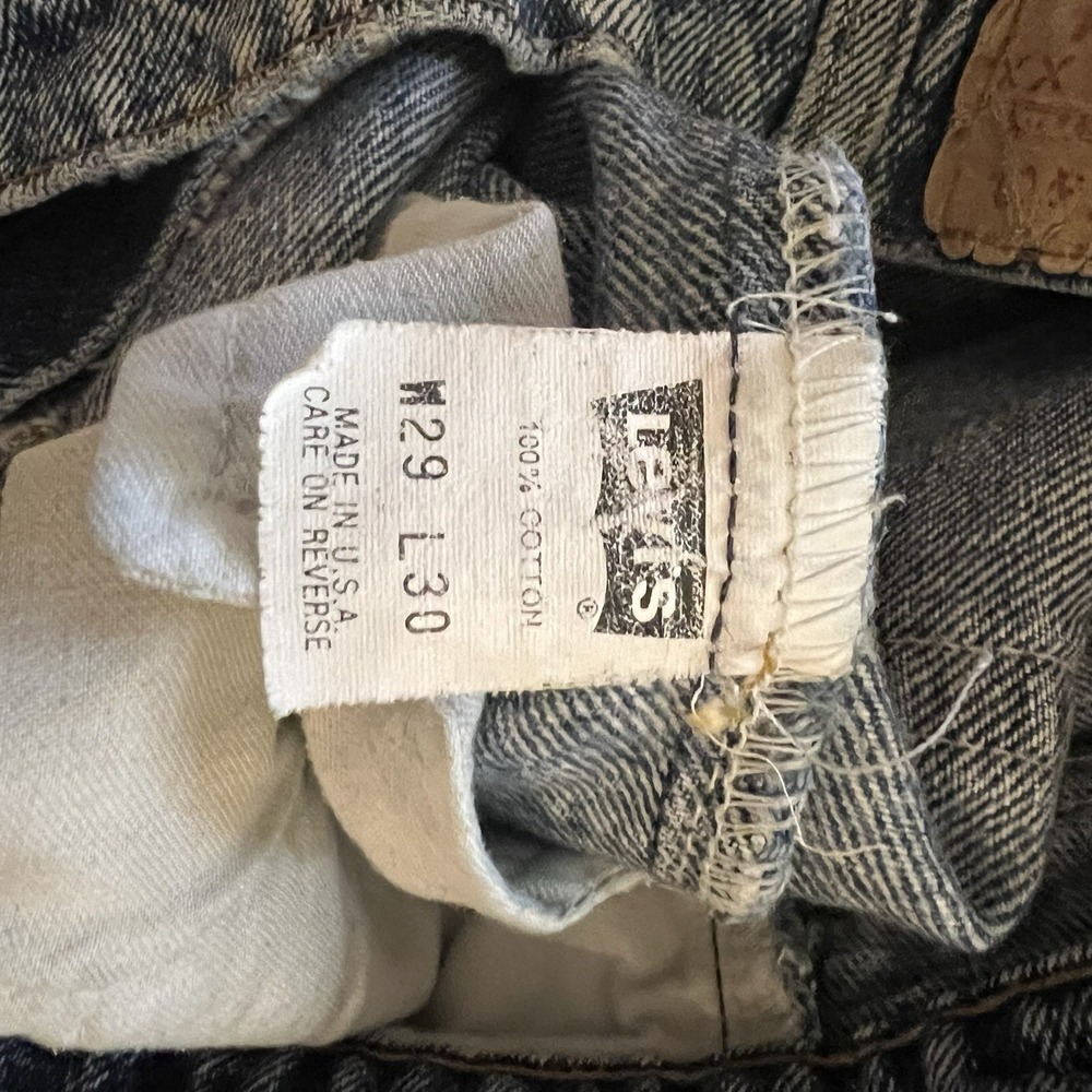 Levi's 550 Men's Jeans Vintage 80s 29x30 Acid Wash Distressed Made in USA - Picture 8 of 8